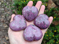 Polished Rubellite Pink Tourmaline Hearts x 12 From Ambatondrazaka, Madagascar - Toprock Gemstones and Minerals 