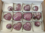 Polished Rubellite Pink Tourmaline Hearts x 12 From Ambatondrazaka, Madagascar - Toprock Gemstones and Minerals 