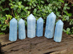 Polished Blue Calcite Display Crystals x 6 From Madagascar - Toprock Gemstones and Minerals 