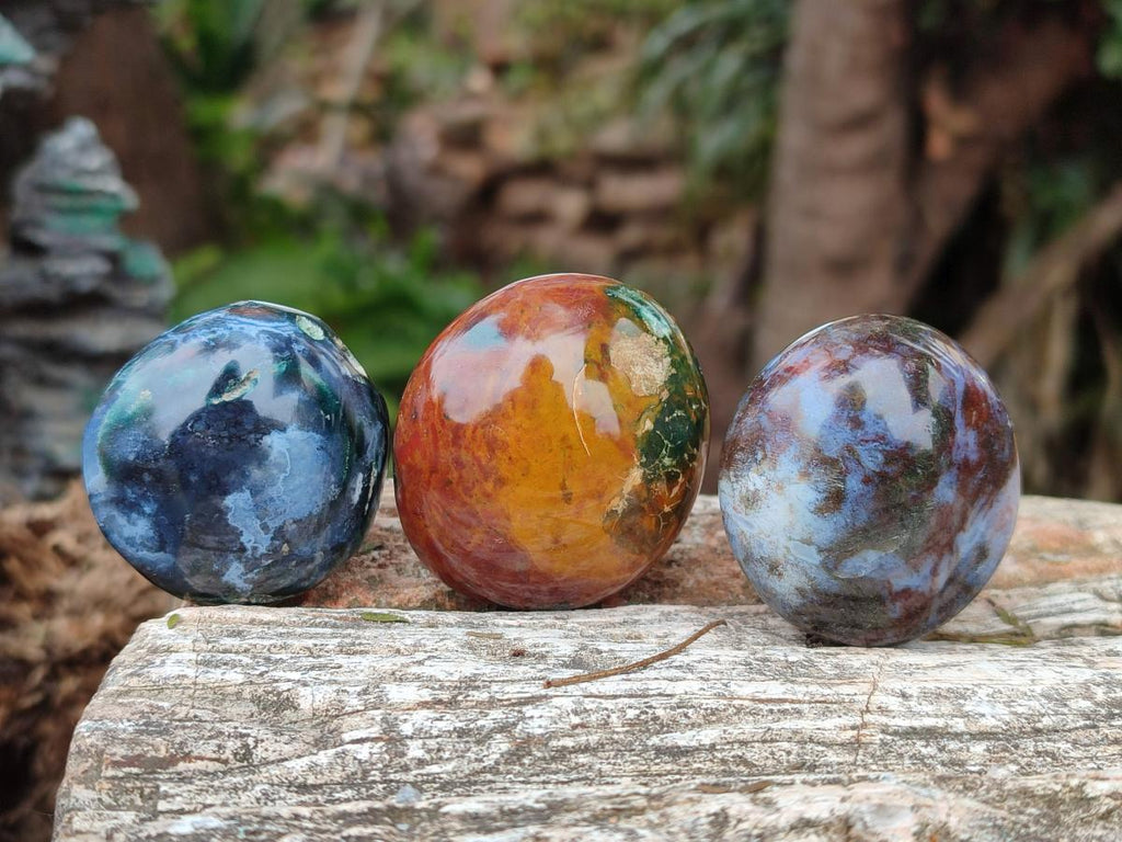 Polished Rare Ocean Jasper Galets x 24 From Northwest Coast, Madagascar - Toprock Gemstones and Minerals 