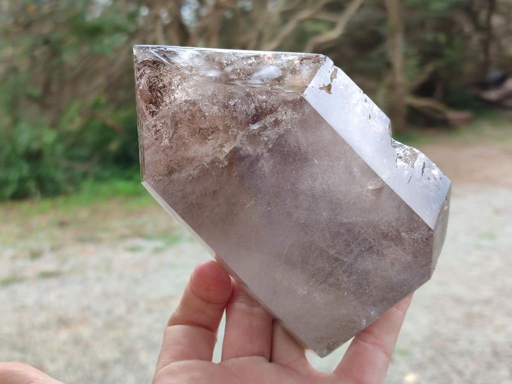 Polished Large Skeletal Smokey Quartz Crystal x 1 From Madagascar - Toprock Gemstones and Minerals 