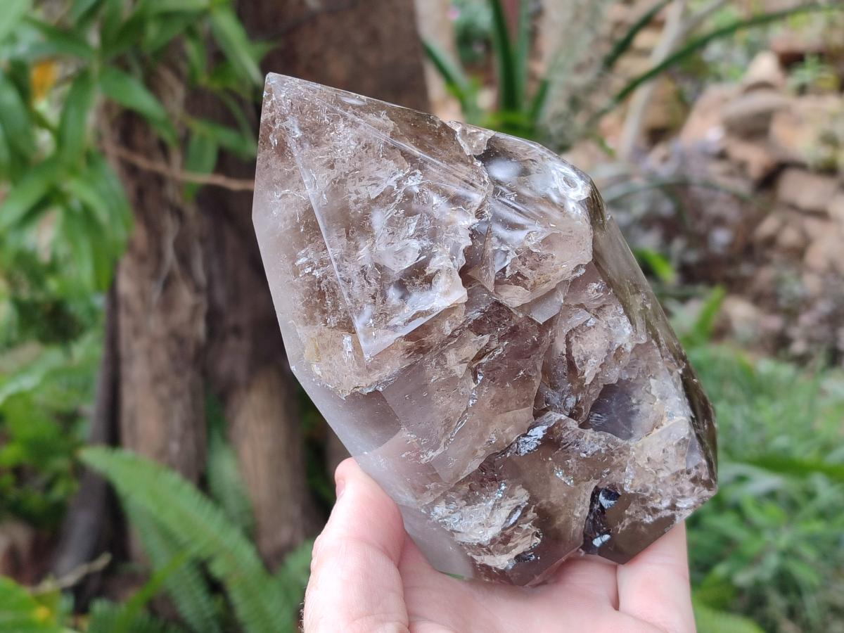 Polished Large Skeletal Smokey Quartz Crystal x 1 From Madagascar - Toprock Gemstones and Minerals 