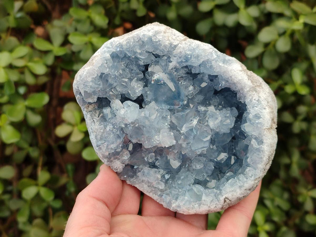 Natural Cabinet Sized Blue Celestite Geode Specimens x 2 From Sakoany, Madagascar - Toprock Gemstones and Minerals 
