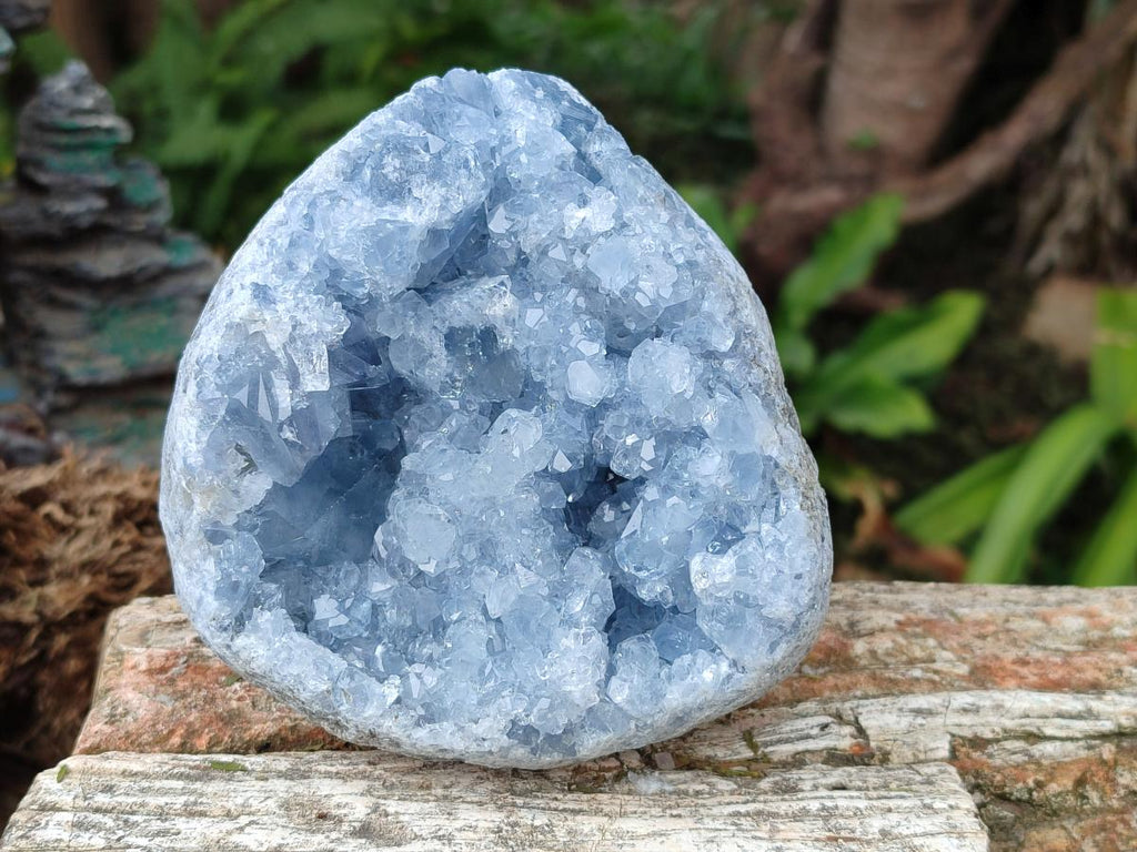 Natural Cabinet Sized Blue Celestite Geode Specimens x 2 From Sakoany, Madagascar - Toprock Gemstones and Minerals 