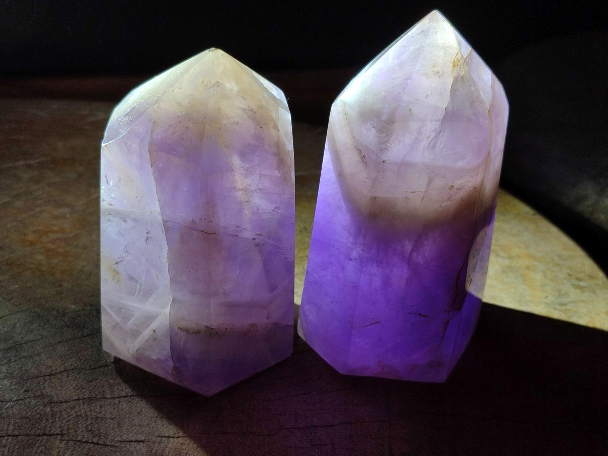 Polished Chevron Amethyst Display Crystals x 4 From Madagascar - Toprock Gemstones and Minerals 