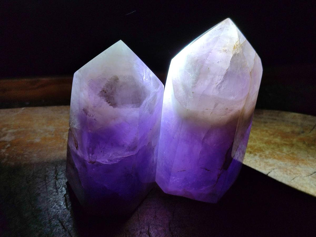 Polished Chevron Amethyst Display Crystals x 4 From Madagascar - Toprock Gemstones and Minerals 
