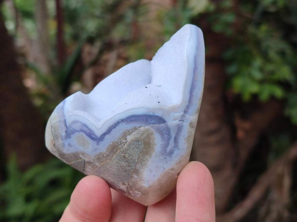 Polished Blue Lace Agate Standing Display Pieces and Free Forms x 12 From Nsanje, Malawi - Toprock Gemstones and Minerals 