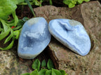 Polished Blue Lace Agate Standing Display Pieces and Free Forms x 12 From Nsanje, Malawi - Toprock Gemstones and Minerals 