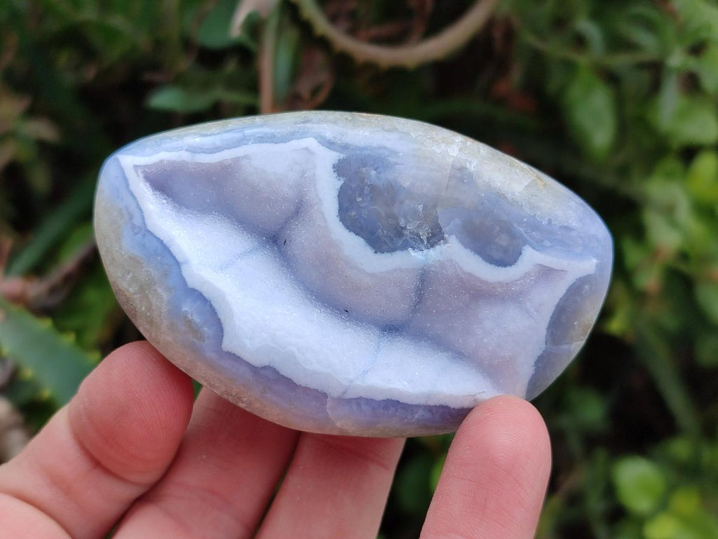 Polished Blue Lace Agate Standing Display Pieces and Free Forms x 12 From Nsanje, Malawi - Toprock Gemstones and Minerals 