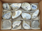 Polished Blue Lace Agate Standing Display Pieces and Free Forms x 12 From Nsanje, Malawi - Toprock Gemstones and Minerals 