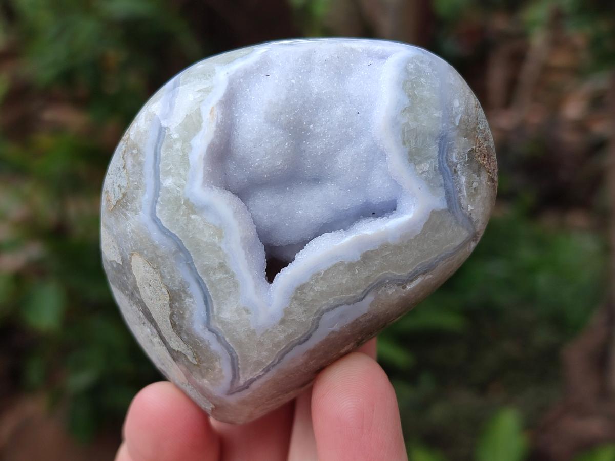 Polished Blue Lace Agate Standing Display Pieces and Free Forms x 12 From Nsanje, Malawi - Toprock Gemstones and Minerals 