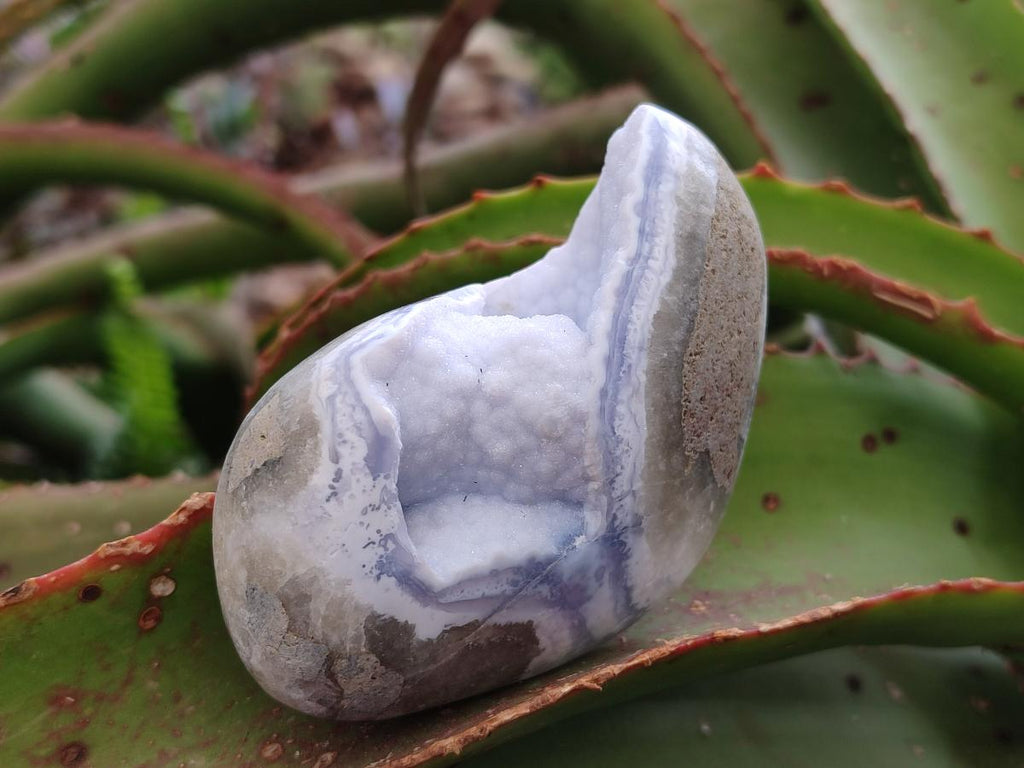 Polished Blue Lace Agate Standing Display Pieces and Free Forms x 12 From Nsanje, Malawi - Toprock Gemstones and Minerals 
