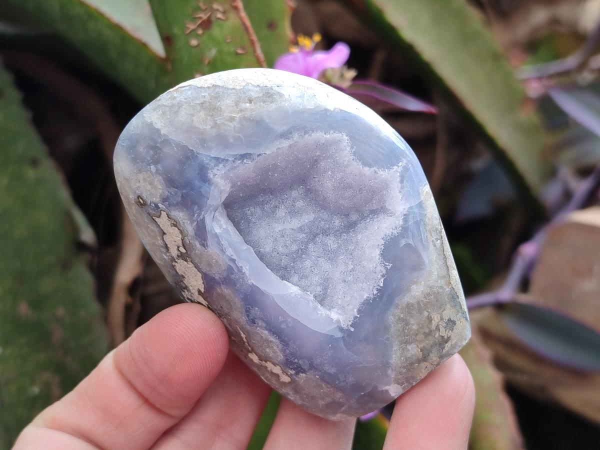 Polished Blue Lace Agate Standing Display Pieces and Free Forms x 12 From Nsanje, Malawi - Toprock Gemstones and Minerals 