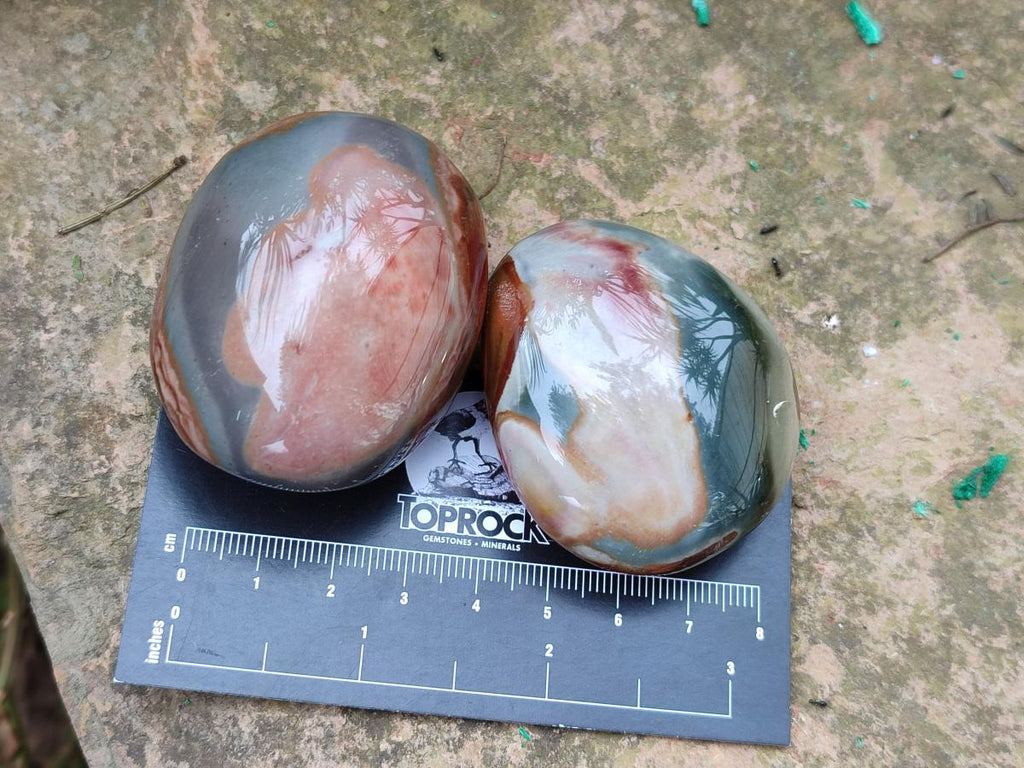 Polished Polychrome Jasper Galets x 24 From NW Coast, Madagascar - Toprock Gemstones and Minerals 
