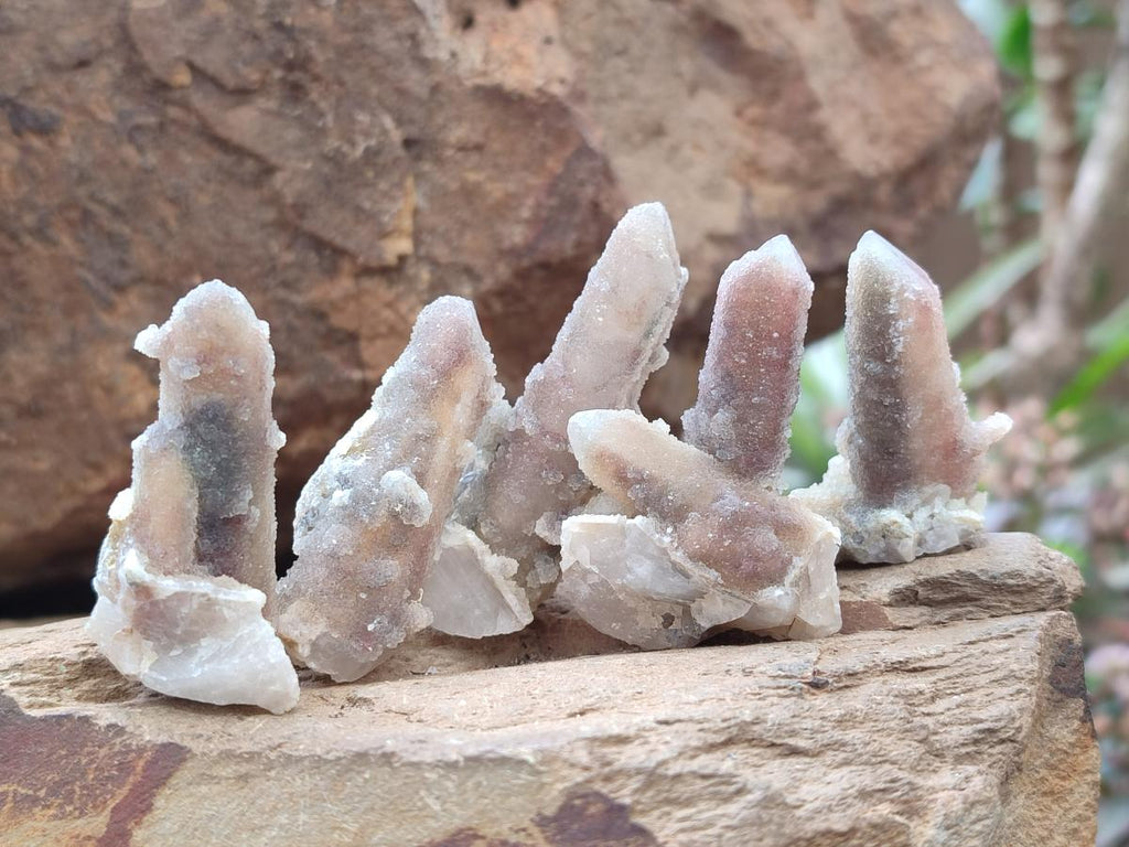 Natural Drusy Hematoid Tinted Fairy Spirit Quartz Single Crystals  x 70 From South Africa - Toprock Gemstones and Minerals 