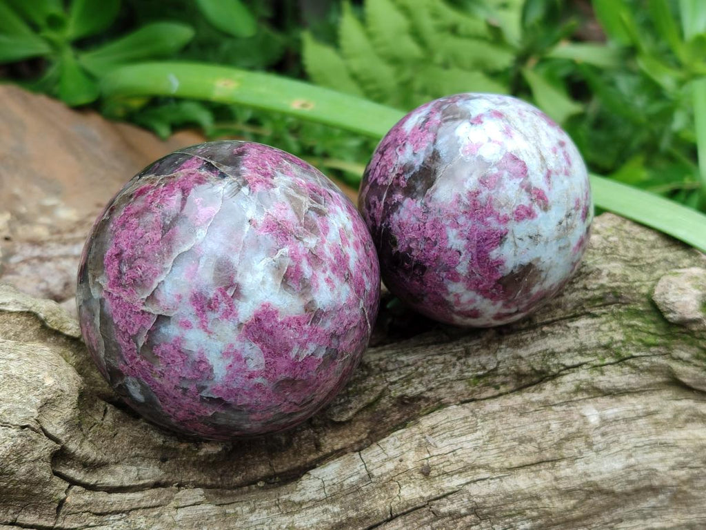 Polished Rubellite Pink Tourmaline Spheres x 6 From Ambatondrazaka, Madagascar - Toprock Gemstones and Minerals 
