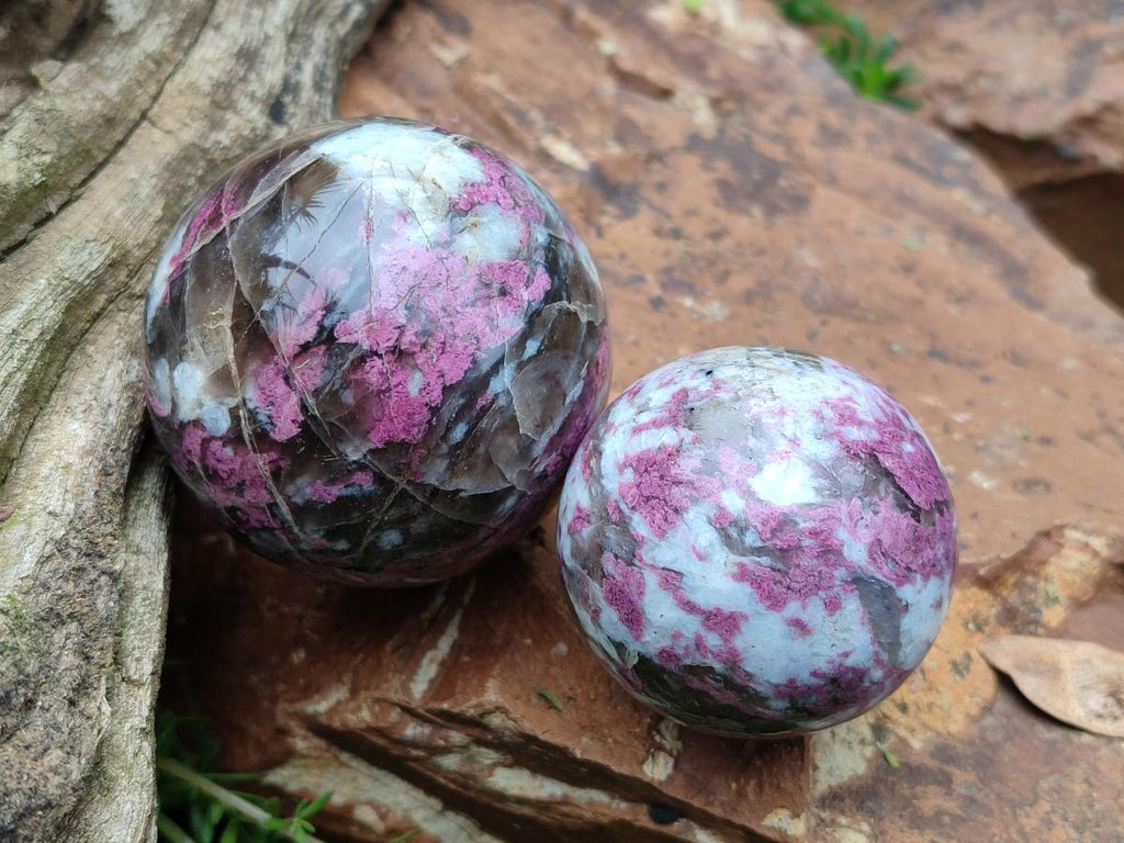 Polished Rubellite Pink Tourmaline Spheres x 6 From Ambatondrazaka, Madagascar - Toprock Gemstones and Minerals 
