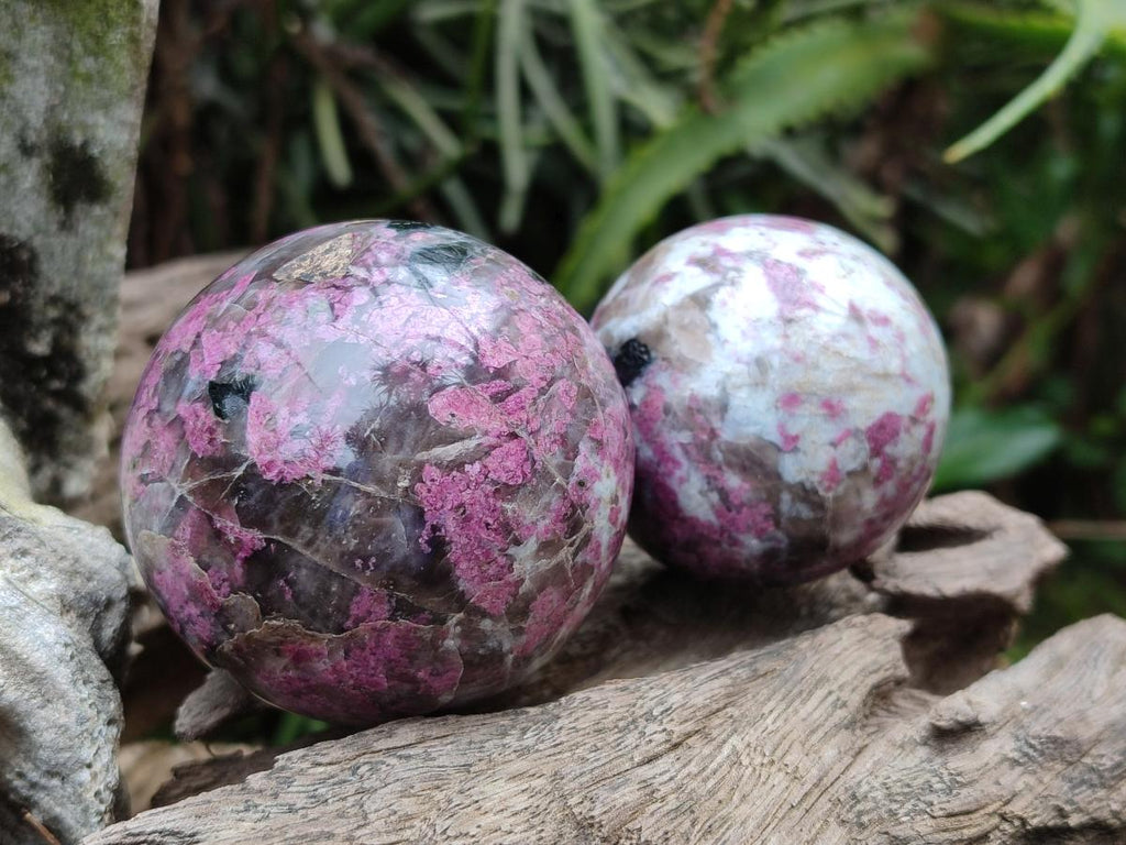 Polished Rubellite Pink Tourmaline Spheres x 6 From Ambatondrazaka, Madagascar - Toprock Gemstones and Minerals 