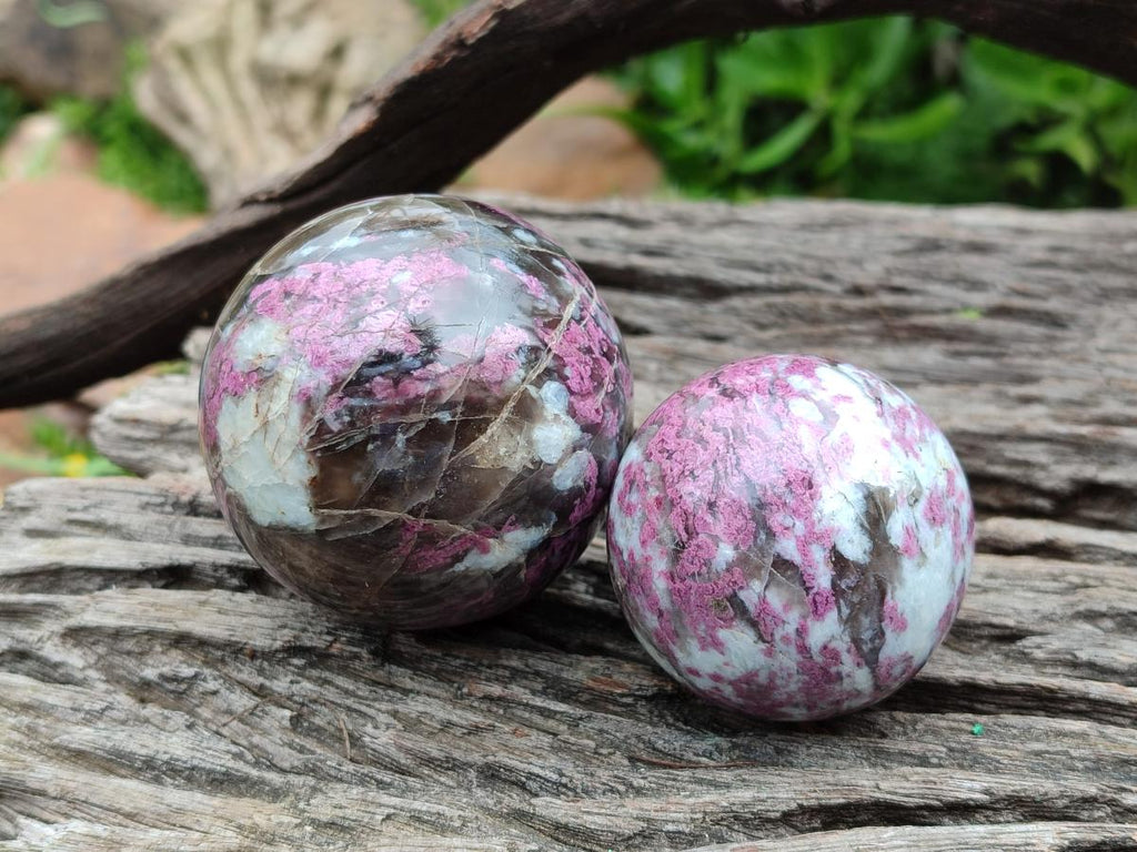 Polished Rubellite Pink Tourmaline Spheres x 6 From Ambatondrazaka, Madagascar - Toprock Gemstones and Minerals 