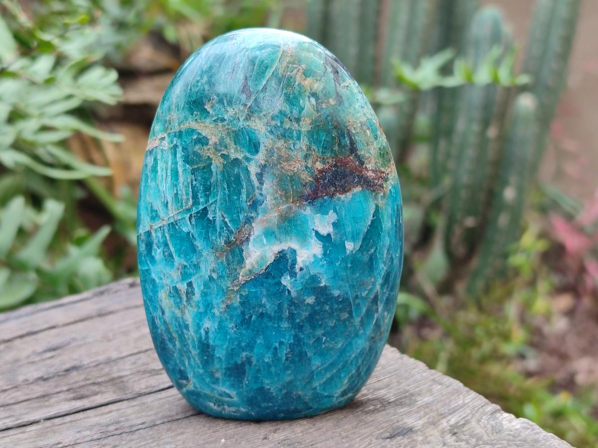 Polished Blue Apatite Standing Display Pieces x 3 From Betroka, Madagascar - Toprock Gemstones and Minerals 