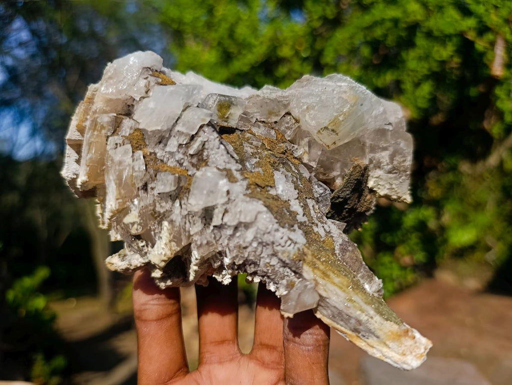 Natural Large Stacked Rhombohedral Calcite Clusters with Aragonite x 2 From Albert's Mountain, Lesotho - Toprock Gemstones and Minerals 