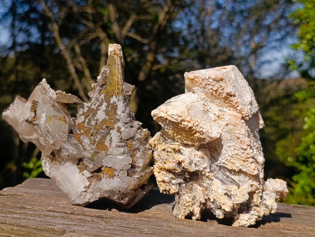 Natural Large Stacked Rhombohedral Calcite Clusters with Aragonite x 2 From Albert's Mountain, Lesotho - Toprock Gemstones and Minerals 