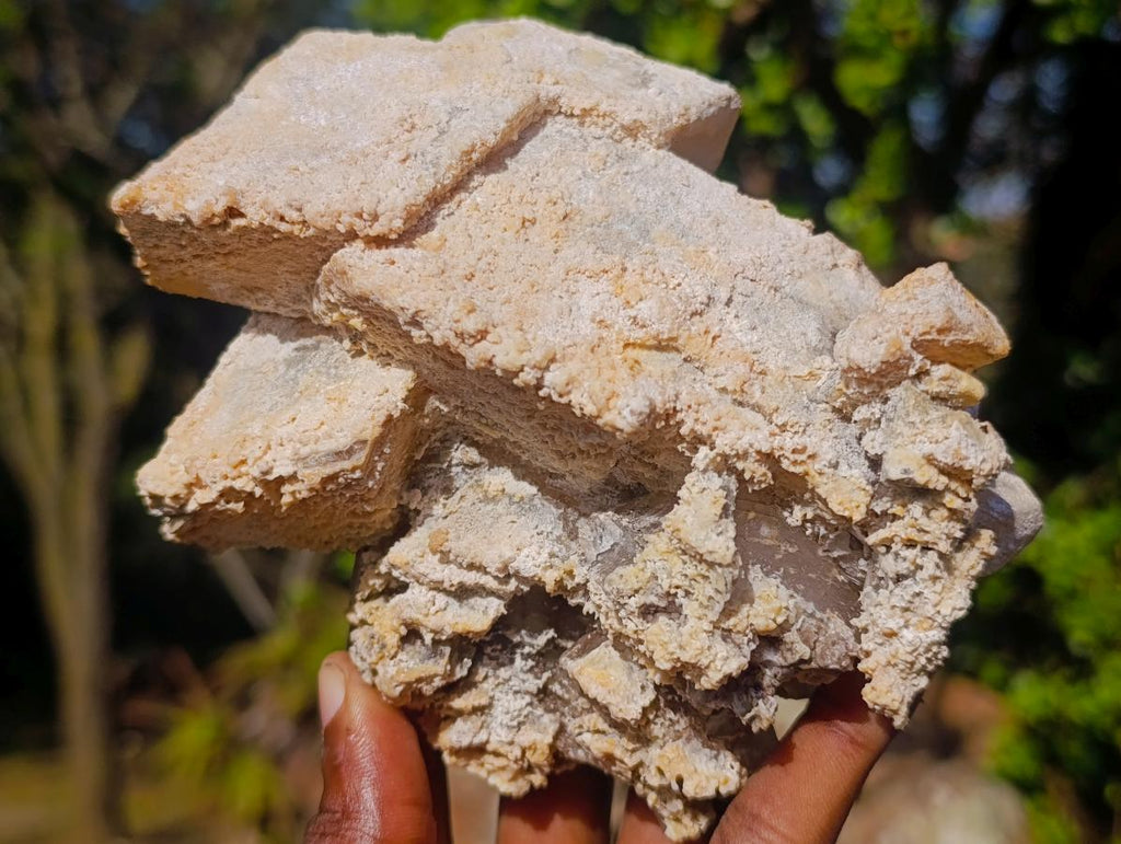 Natural Large Stacked Rhombohedral Calcite Clusters with Aragonite x 2 From Albert's Mountain, Lesotho - Toprock Gemstones and Minerals 