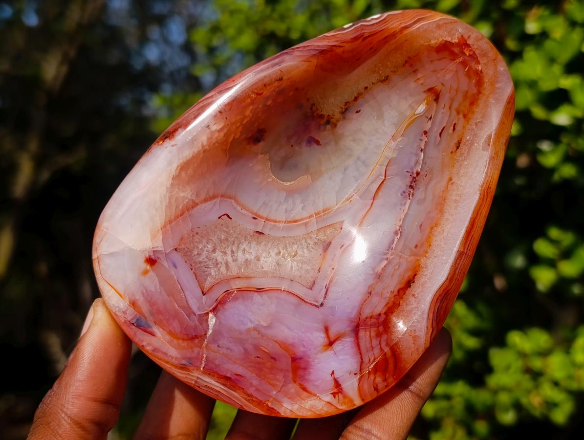 Polished Carnelian Agate Gemstone Bowls x 3 From Madagascar - Toprock Gemstones and Minerals 