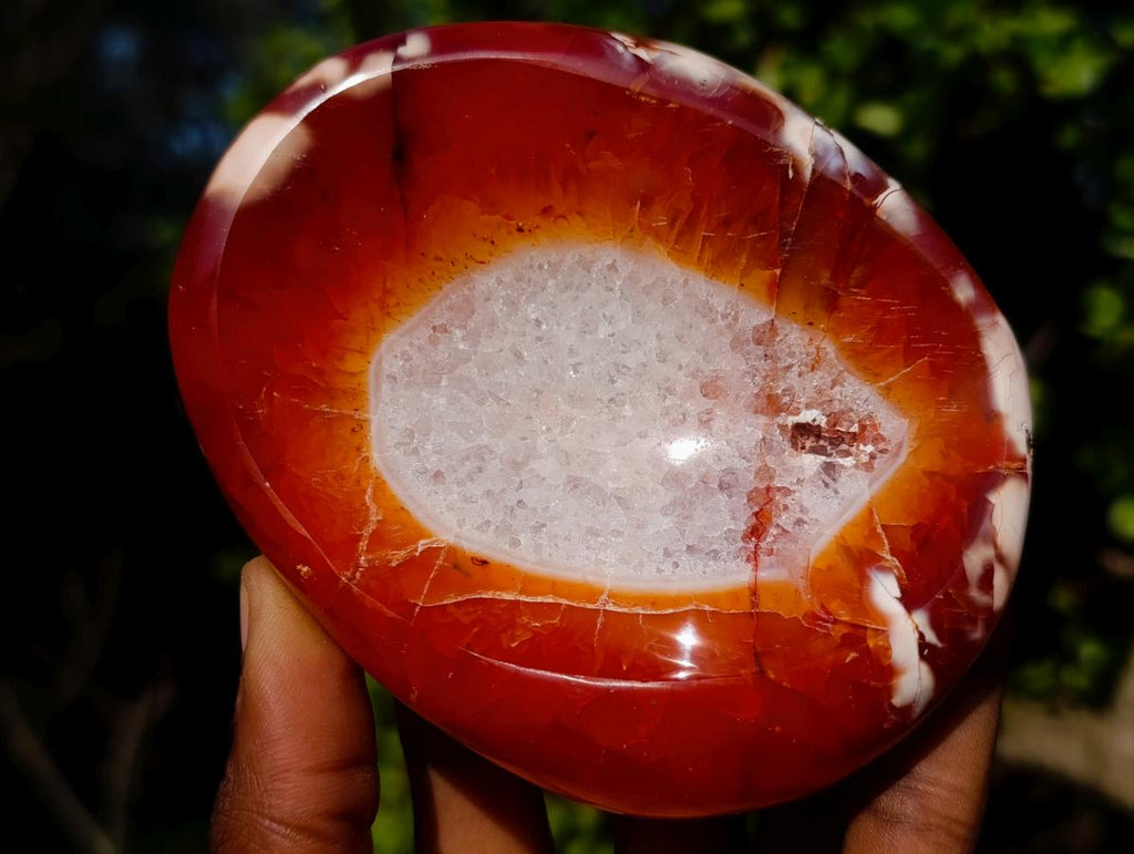 Polished Carnelian Agate Gemstone Bowls x 3 From Madagascar - Toprock Gemstones and Minerals 