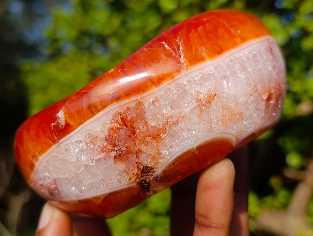 Polished Carnelian Agate Gemstone Bowls x 3 From Madagascar - Toprock Gemstones and Minerals 