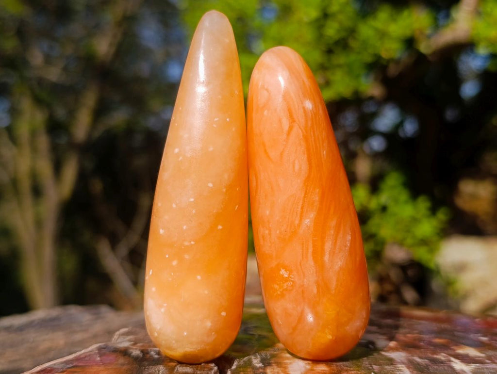 Polished Mini Orange Twist Calcite Massage Wands x 7 From Maevantanana, Madagascar - Toprock Gemstones and Minerals 
