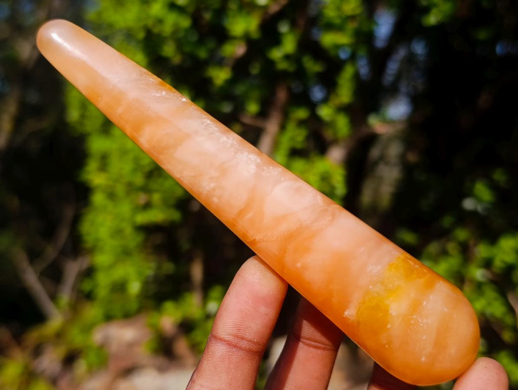 Polished Mini Orange Twist Calcite Massage Wands x 7 From Maevantanana, Madagascar - Toprock Gemstones and Minerals 
