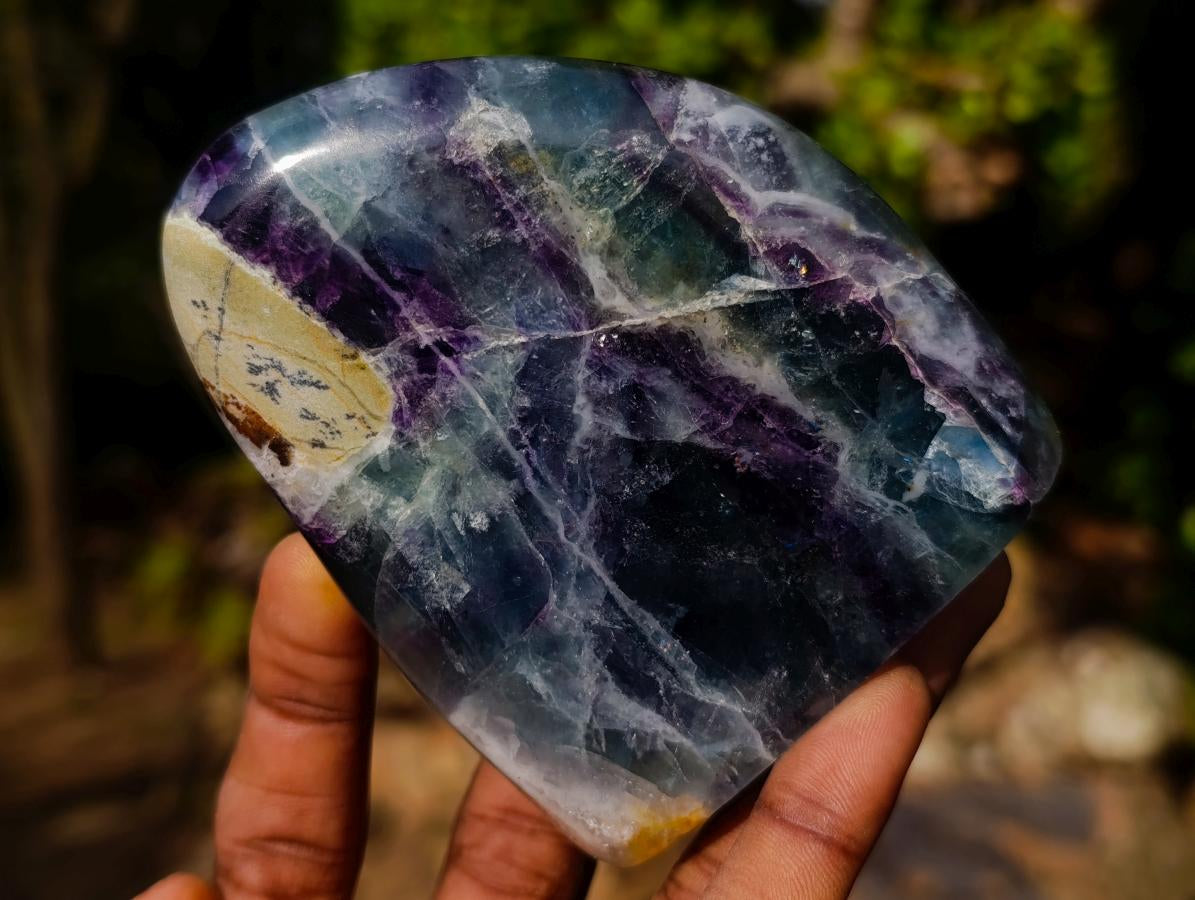Polished Watermelon Fluorite Standing Display Pieces x 6 From Uis, Namibia - Toprock Gemstones and Minerals 