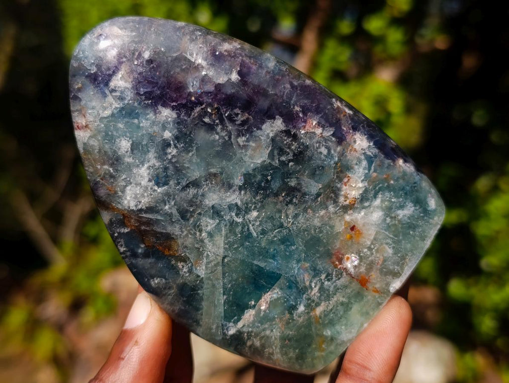 Polished Watermelon Fluorite Standing Display Pieces x 6 From Uis, Namibia - Toprock Gemstones and Minerals 