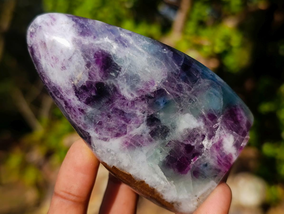 Polished Watermelon Fluorite Standing Display Pieces x 6 From Uis, Namibia - Toprock Gemstones and Minerals 