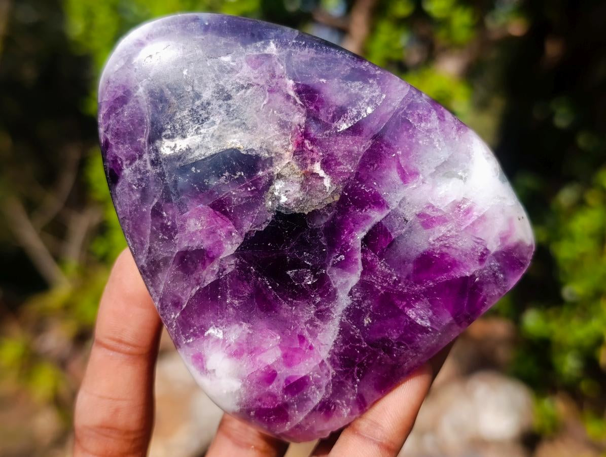 Polished Watermelon Fluorite Standing Display Pieces x 6 From Uis, Namibia - Toprock Gemstones and Minerals 