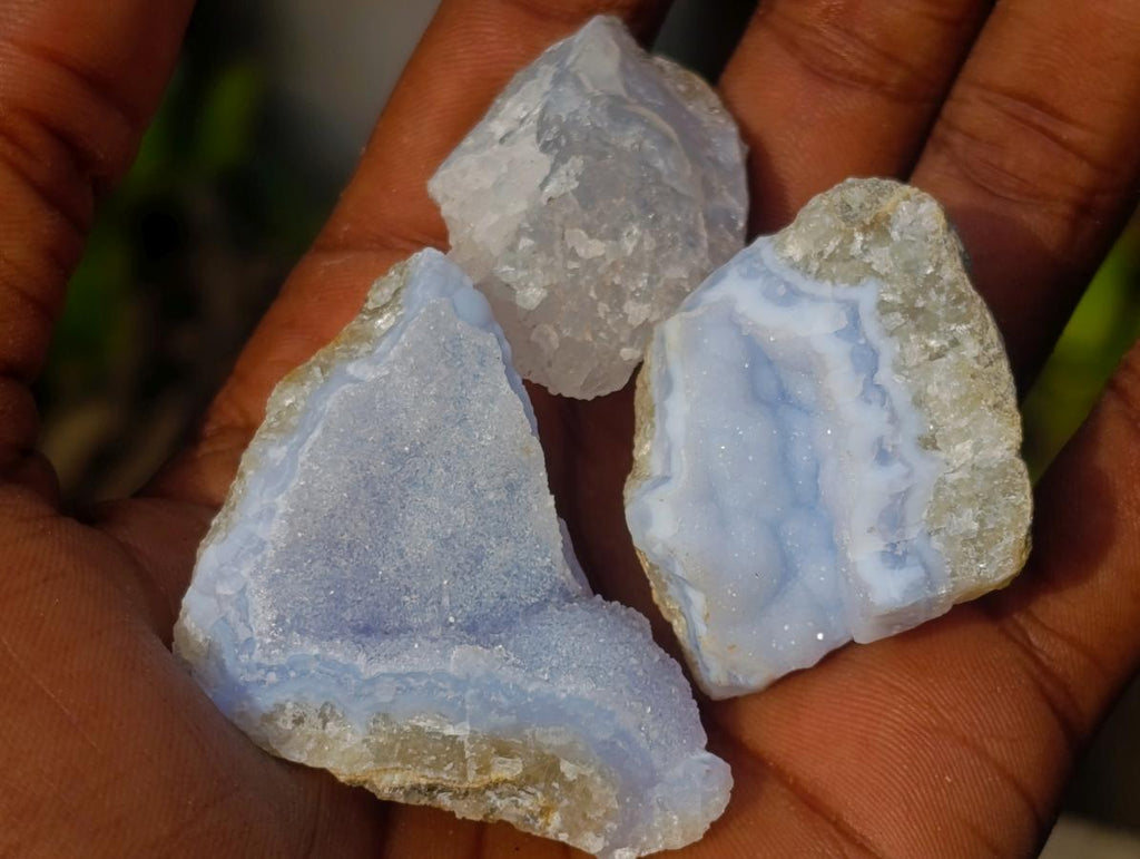 Natural Blue Lace Agate Geodes x 19 From Nsanje, Malawi - Toprock Gemstones and Minerals 