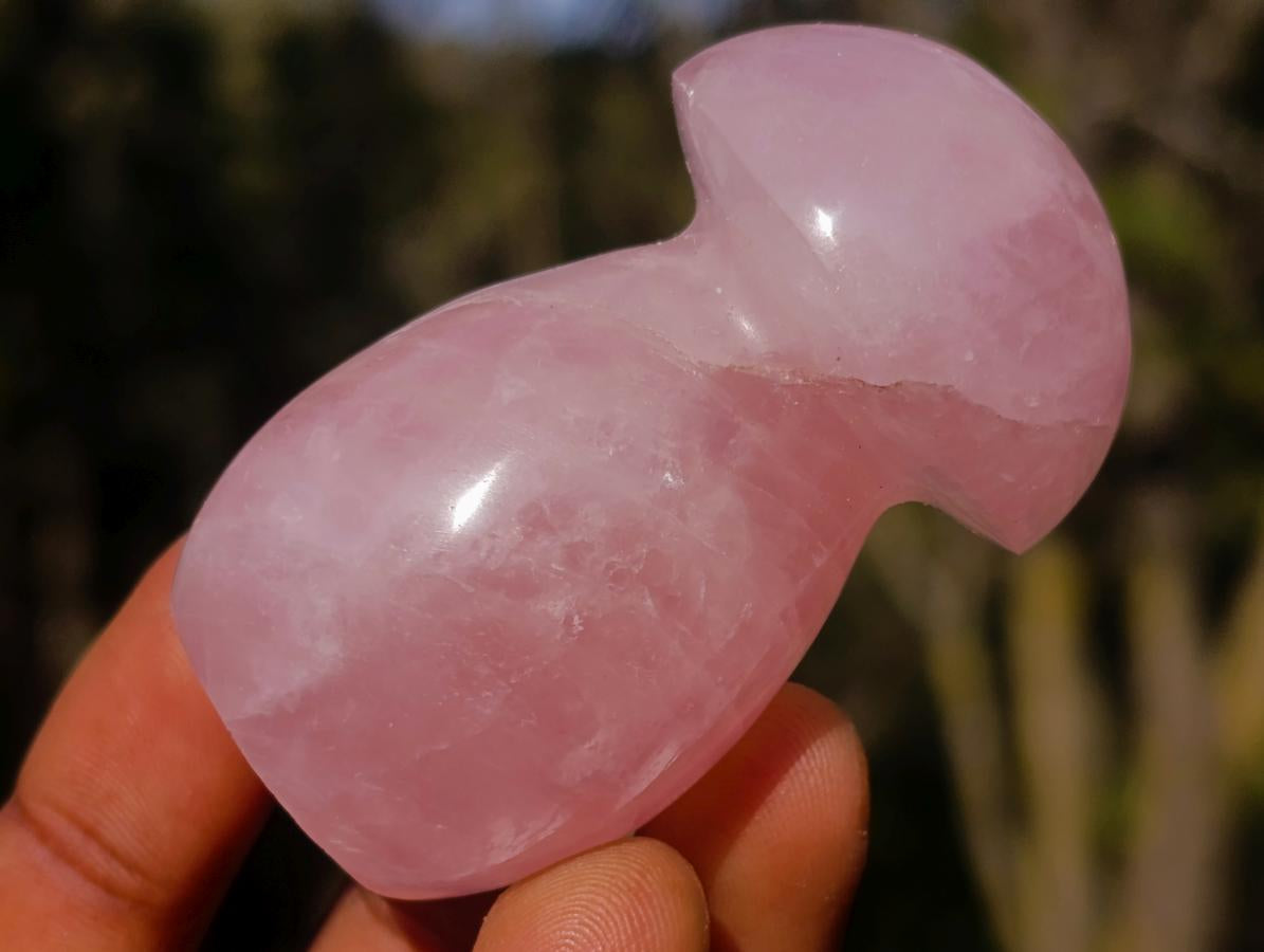 Polished Gemmy Rose Quartz Mushrooms x 35 From Madagascar - Toprock Gemstones and Minerals 