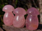 Polished Gemmy Rose Quartz Mushrooms x 35 From Madagascar - Toprock Gemstones and Minerals 
