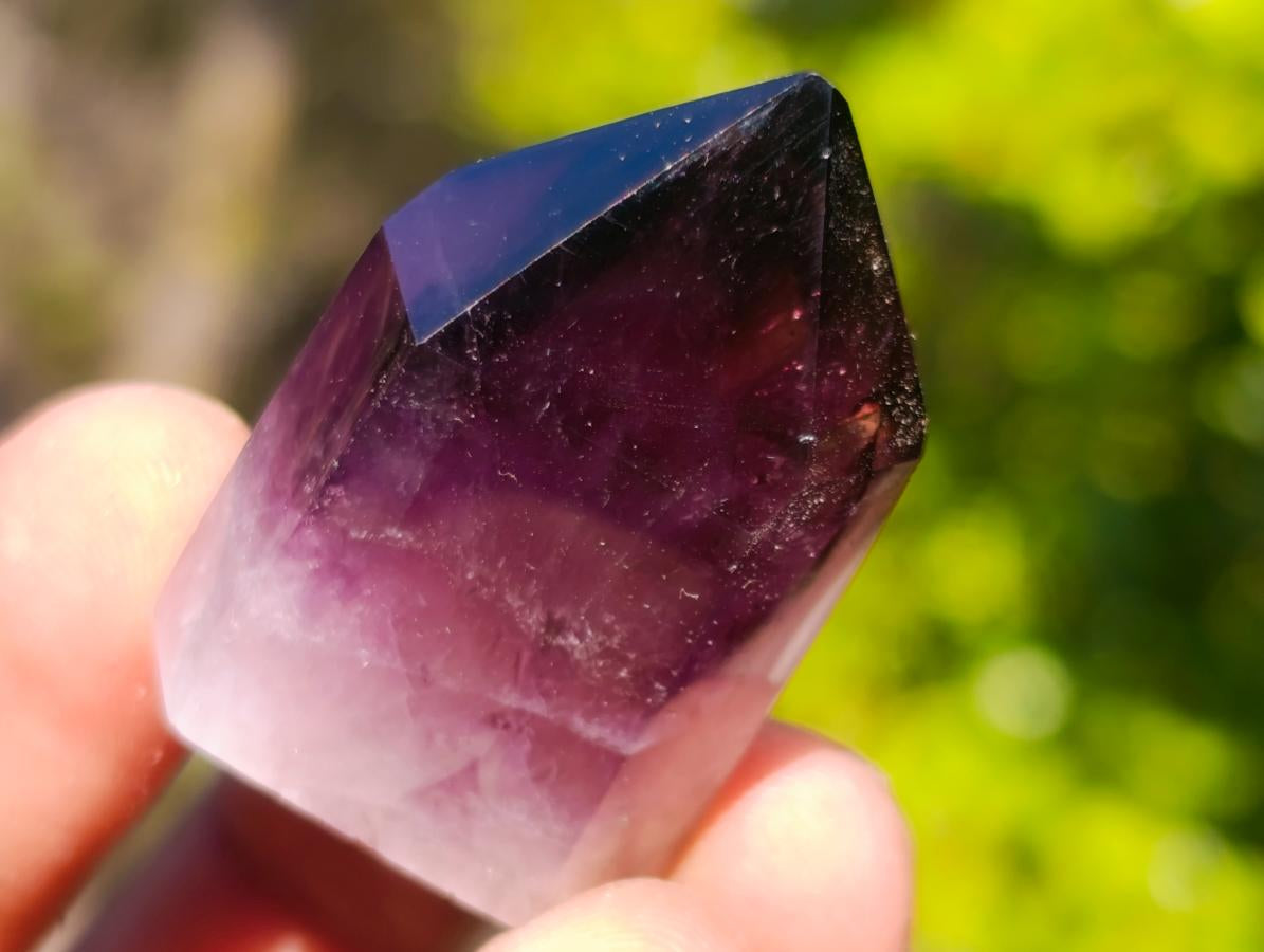 Polished Small Dark Window Amethyst Crystals x 35 From Akansobe, Madagascar - Toprock Gemstones and Minerals 
