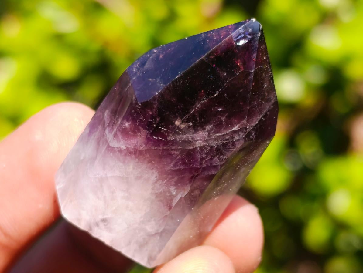 Polished Small Dark Window Amethyst Crystals x 35 From Akansobe, Madagascar - Toprock Gemstones and Minerals 