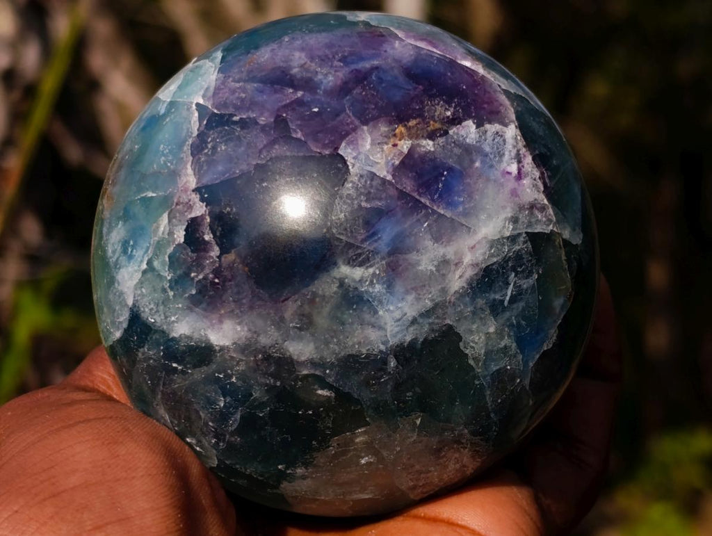 Polished Watermelon Fluorite Spheres x 2 From Uis, Namibia - Toprock Gemstones and Minerals 