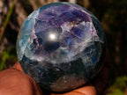 Polished Watermelon Fluorite Spheres x 2 From Uis, Namibia - Toprock Gemstones and Minerals 