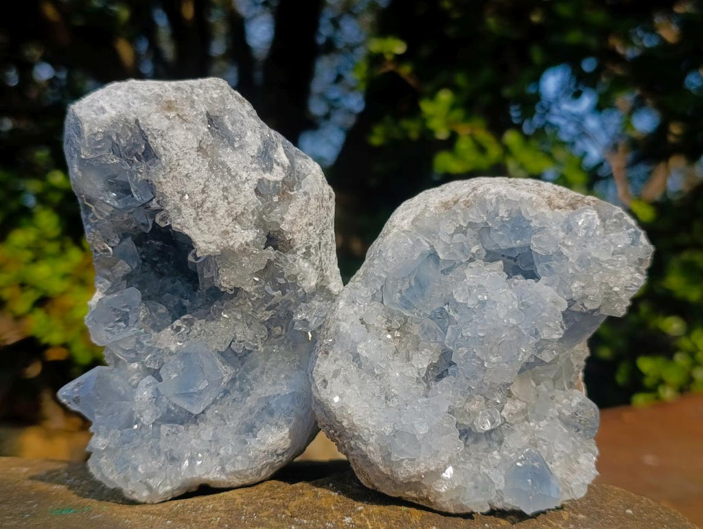 Natural Blue Celestite Specimens x 3 From Sakoany, Madagascar - Toprock Gemstones and Minerals 