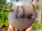 Polished on One Side Dendritic Agate Standing Display Pieces x 4 From Moralambo, Madagascar - Toprock Gemstones and Minerals 