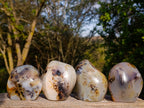 Polished on One Side Dendritic Agate Standing Display Pieces x 4 From Moralambo, Madagascar - Toprock Gemstones and Minerals 