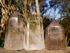 Polished Large Clear and Smokey Quartz Display Crystals x 3 From Madagascar - Toprock Gemstones and Minerals 