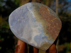 Polished Blue Lace Agate Geode Standing Display Pieces x 6 From Nsanje, Malawi - Toprock Gemstones and Minerals 