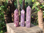 Polished Lepidolite with Pink Rubellite Tourmaline Display Crystals x 6 From Ambatondrazaka, Madagascar - Toprock Gemstones and Minerals 