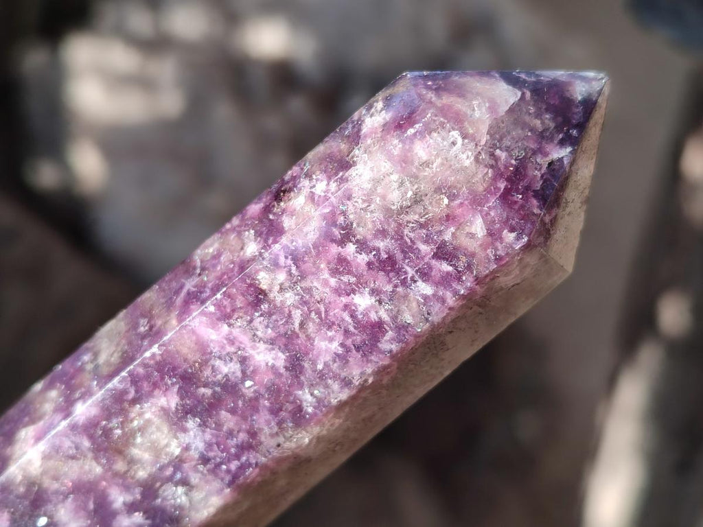 Polished Lepidolite with Pink Rubellite Tourmaline Display Crystals x 6 From Ambatondrazaka, Madagascar - Toprock Gemstones and Minerals 